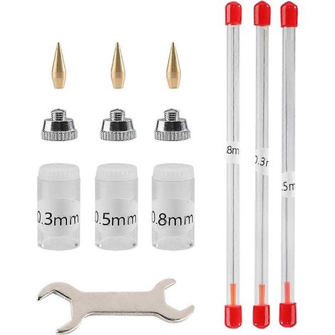 Kit de 10 embouts de buse pour aérographe, pièces de rechange pour aiguilles d'aérographe (1/4)