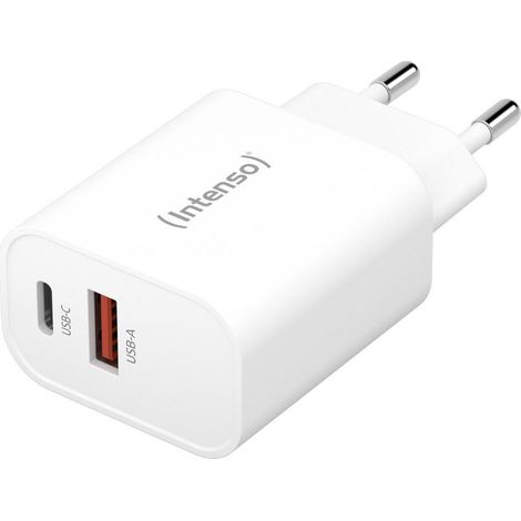 Intenso POWER ADAPTER USB-A/USB-C/7803012 Universale Bianco AC Ricarica rapida Interno