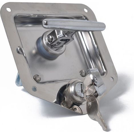T Forme Acier Inoxydable Remorque RV Voyage Serrure Anti-vol Boîte À Outils Poignée Serrure de Porte pour Caravane Camion Ca (1/4)