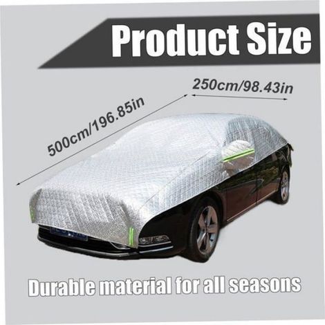 Housse De Voiture - Anti-Uv Impermeable Anti-Grele Coupe-Vent Avec Bandes Reflechissantes - Universelle Jusqu A 500x250 Cm - 1 Piece (1/5)