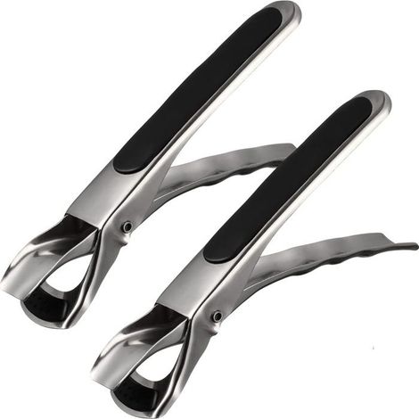 2 pinces de cuisine en acier inoxydable, antidérapantes, pour friteuse à air et plats chauds, idéales en cuisine domestique (1/4)