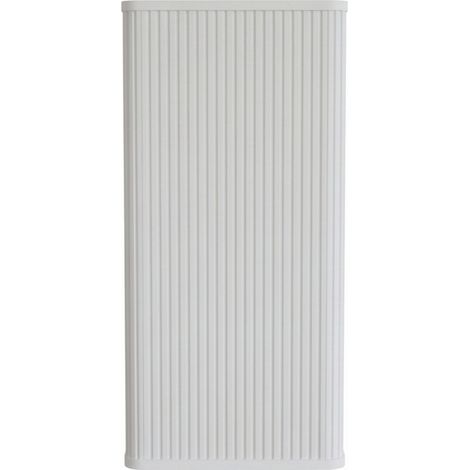 Meuble de rangement mural de salle de bain blanc, design rainuré et portes push-to-open, pour petits espaces, avec étagères intérieures suspendu CHICFURN (1/5)