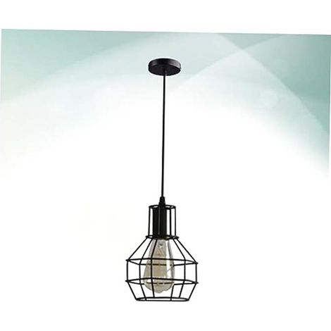 lustre moderne E27 avec culot suspension décorative creuse créative plafonnier simple en fer forgé idéal pour les restaurants et cafés (1/5)