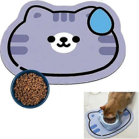 Tapis pour gamelle d'animaux, tapis d'alimentation mignon pour chiens et chats, résistant à l'usure et aux griffures, épais, antidérapant et imperméable. (1/5)