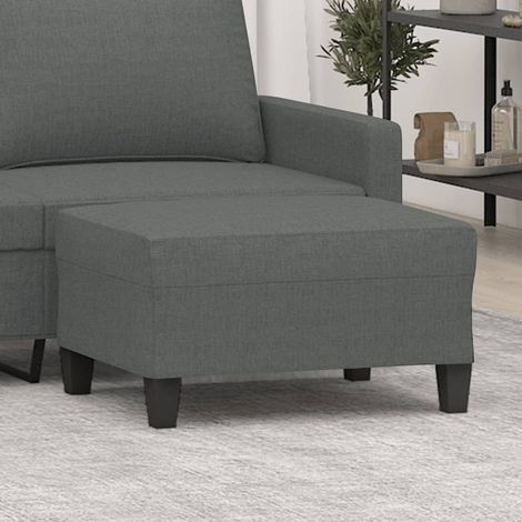 Vidaxl – Repose-pied gris foncé 70x55x41 cm – Tissu 100 % polyester – Cadre en contreplaqué robuste – Design compact pour espaces réduits
