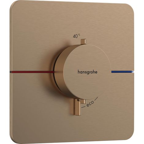 Mitigeur thermostatique, Robinet encastré avec arrêt de sécurité à 40°C, Thermostat 3 sorties, Bronze brossé (1/5)