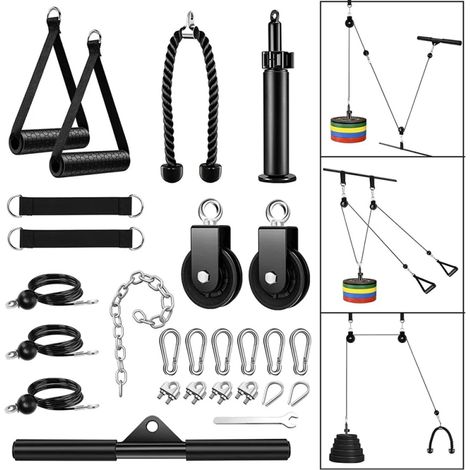 Beyamis Poulies fitness 27 pièces - Tirage vertical rack squat maison (1/5)