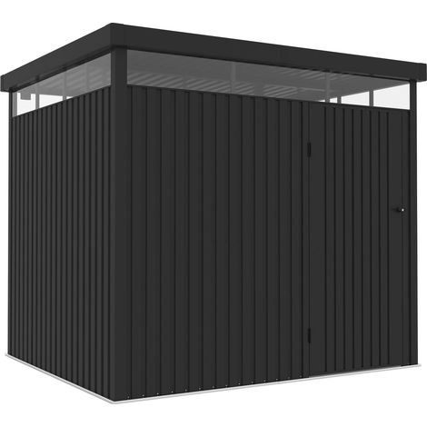Wasabi - Abri de jardin métal Ice 5,23m² 249x211x218cm - épaisseur 0,40mm - lampe incluse - serrure à clé - toit plat (1/4)