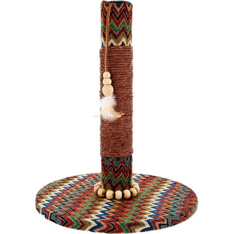 Griffoir ethnique en sisal avec plume pour chat