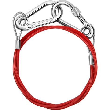 1 Câble De Frein, Acier 4mm, Mousqueton Inox, Pour Remorque Et Caravane (1/5)
