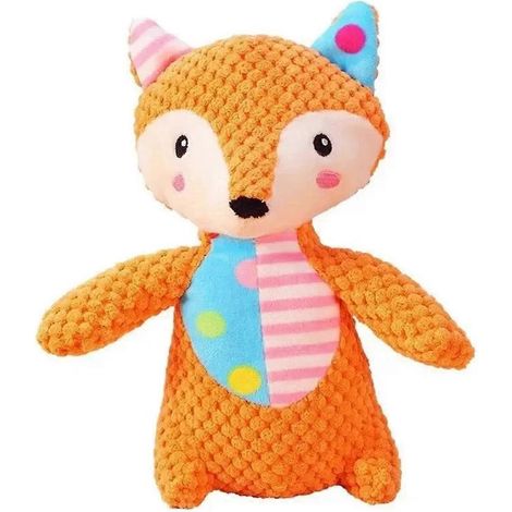 Peluche pour chien en forme d'animal, jouet résistant aux mâchouillages et couineur, petit renard -- (1/5)