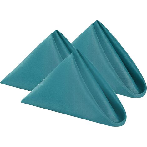 Serviettes en tissu 15,7x15,7 cm lavables en polyester doux, idéales pour mariage, réception, dîner ou banquet - Lot de 12, couleur sarcelle (1/5)