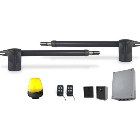 Kit de motorisation de portail à battants – Moteur 230V – Système à vérins – Charge 350Kg – Longueur 2m – Ouverture piéton – Proteco (1/3)