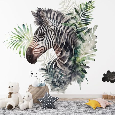 Papier peint panoramique Enfants - Zèbre - 130 cm x 84 cm (1/4)
