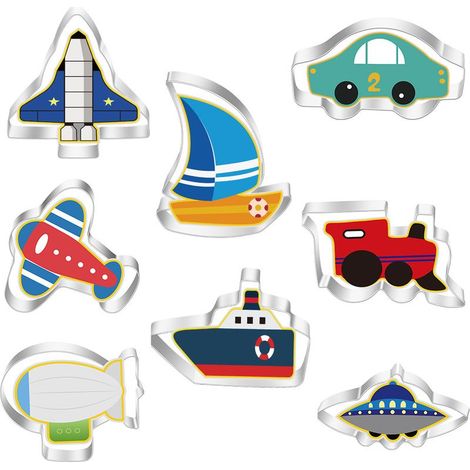 Emporte-PièCes Enfants Acier Inoxydable Ensemble L'Emporte Biscuit Moules Biscuits MéTal En Acier Inoxydable Parfaits Pour Biscuits, Cuisson Biscuits Fondants, DéCorations GâTeaux--8pcs (1/5)
