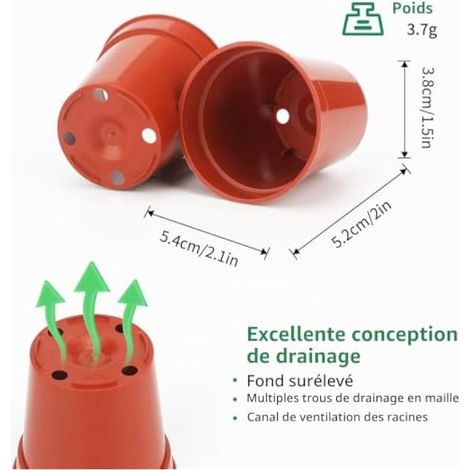 Lot de 50 petits pots de 5,4 cm pour semis, mini pots ronds brillants en céramique colorée, pour petites plantes. (1/4)