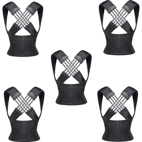 Correcteur de posture Hanna Spine Pro, ceinture dorsale ajustable, soutien lombaire, redresse-dos, correcteur d'alignement pour femme et homme, anti-voûte, maintien du dos, taille unique. (1/5)