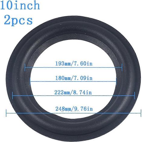 2-teiliger Lautsprecher-Reparaturring aus Schaumstoffgummi – 10 Zoll – Außendurchmesser 248 mm