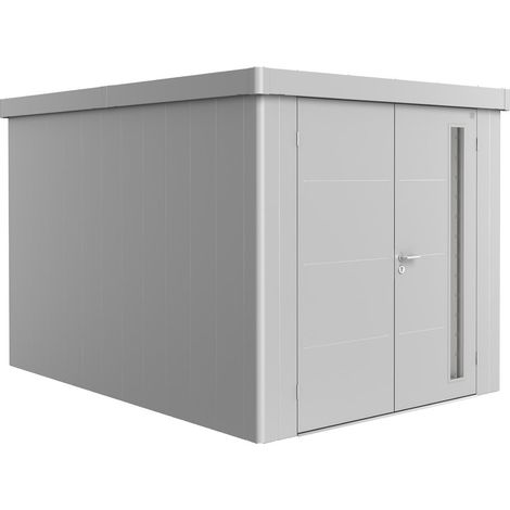 Gerätehaus Neo 4B Doppeltüre, silber-metallic