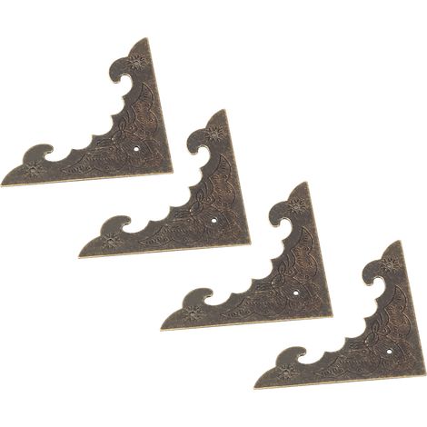 12-teiliges Schmuckkästchen aus Holz, bronzefarbene Eckenschützer, Kantenschützer (1/5)