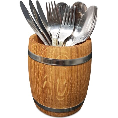 Porta posate in legno, organizer per utensili da cucina. (1/4)