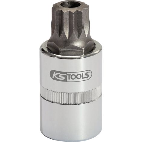 KS Tools 1/2 Bit-Stecknuss XZN mit Stirnlochbohrung, M16, 110 mm (1/2)
