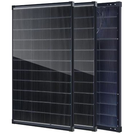 Panneau solaire 200W (2x100W) bifacial 12V, type N 16BB A+ module solaire monocristallin, IP68, 25.6% haute efficacité, pour 12V Batterie, camping-car, balcon, bateau, remorque (865x578mm) (1/5)