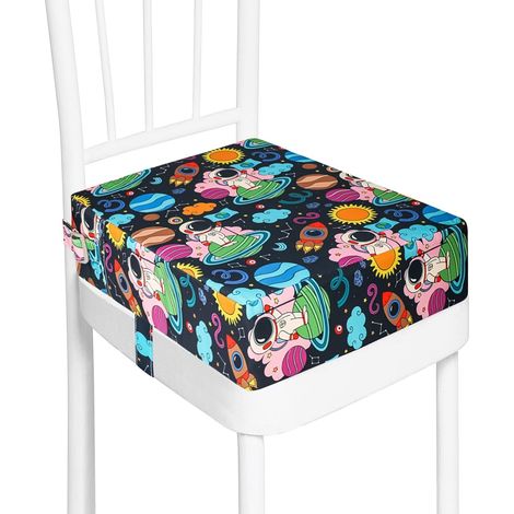 Children's Booster Chair, Waterproof Strong Support Portable Raised Chair, Suitable for Young Children's Meals, Easy to Clean Raised Chair Cushion (Navy) (1/5)