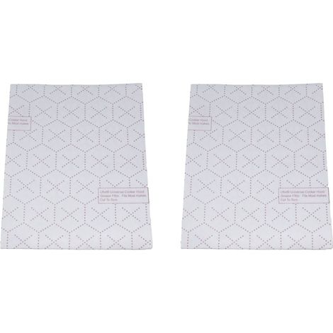 Universal Cut To Size Cooker Hood Filters With Indicator - 2 Pack (1/2)