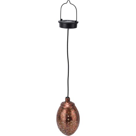 Suspension solaire en fer creux, lampe de plafond 2 modes étanche, éclairage décoratif de jardin pour balcon cour (1/5)
