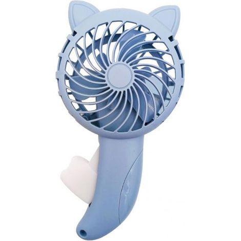 Ventilateur à main à oreilles de chat, sans piles, manuel, petit format, idéal pour les voyages et les activités de plein air (rose). (1/5)