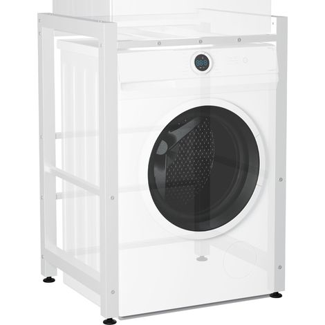 Mensola per lavatrice – supporto in metallo bianco portata 300 kg 100008373