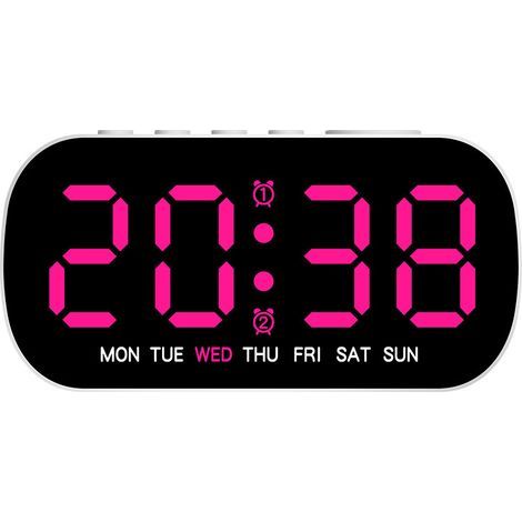 Einfache, multifunktionale elektronische Uhr mit LED-Digitalanzeige, Datums- und Jahresanzeige.