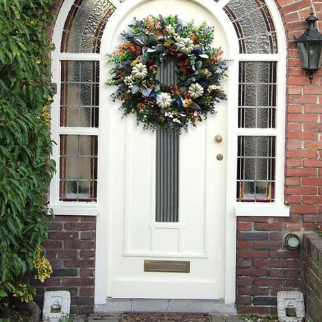 Couronne De Décoration - Couronne D'Automne Et De Thanksgiving - En PVC - Pour Porte Intérieure Ou Extérieure - Diamètre 48 Cm (1/5)