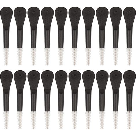 20pcs Brosse de nettoyage pour écouteurs, manche noir, poils en nylon, outil de nettoyage pour tube amplificateur sonore (1/5)