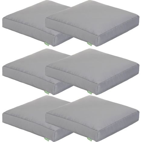 Gardenista - Outdoor-Kissenpolster, wasserabweisende Bodenkissen für den Garten, 60x60x10 cm bequeme Sitzunterlage für Terrassenmöbel und Stühle - 6er-Pack (1/4)