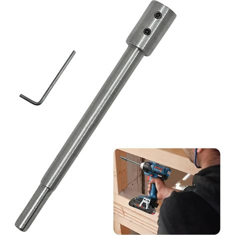 Rallonge de Mèche Forstner, Rallonge extra longue de 170mm pour foret Forstner avec tige de 3/8", tige d'extension pour des fraisages et des perforations particulièrement profonds (1/5)
