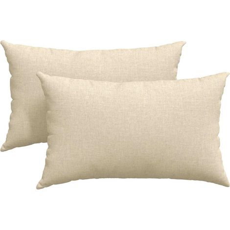 Maison Exclusive - Coussins de canapé 2 pcs Crème 50 x 30 cm tissu