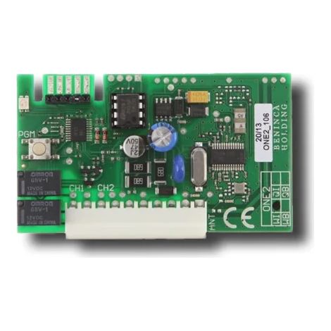 Beninca – Récepteur radio 433,92 MHz à 2 canaux – Triple codage : Advanced Rolling Code, Rolling Code, Code fixe – Embroché pour motorisation