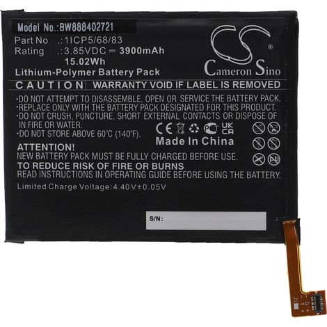 vhbw Akku Ersatz für Umi 1ICP5/68/83 für Handy Smartphone Telefon (3900 mAh, 3,85 V, Li-Polymer) (1/4)