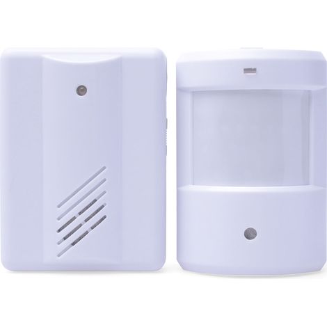 Alarma con detector de movimiento inalámbrico, alarma de puerta alimentada por batería, detector de movimiento con alcance de 100 m, detector de paso