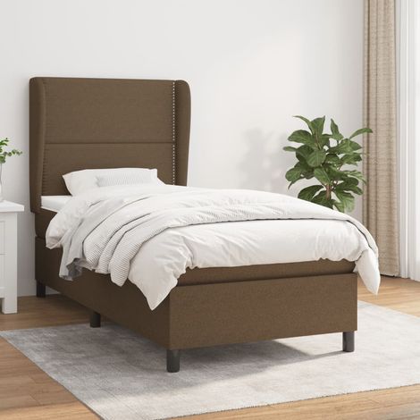 Sommier à lattes de lit avec matelas Marron foncé 90x200 cm (1/5)