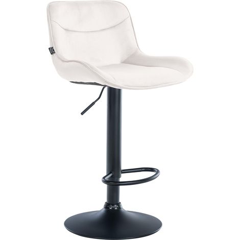 Sgabello da bar x1 girevole forma ergonomica cuciture decorative in velluto crema struttura in metallo nero 100005768