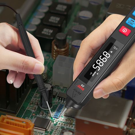 Multimetro intelligente portatile ad alta precisione a forma di penna, misura tensione NCV, resistenza, capacità, frequenza, diodi, continuità, controlla i cavi sotto tensione, multifunzionale con tor (1/5)
