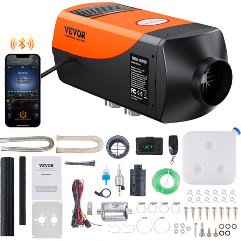 Chauffage Diesel 12 V 2 kW Consommation 0,12-0,26 L/h Réchauffeur d'Air Diesel 8-36 ℃ Réglable 10-15 m² Contrôle Intelligente avec LCD Bluetooth Télécommande Réservoir 10 L pour Camion Bateau RV (1/5)