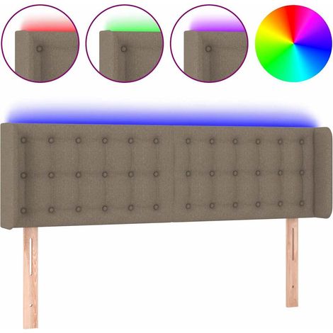 Maison Exclusive - Cabecero con LED de tela gris taupe 147x16x78/ (1/5)