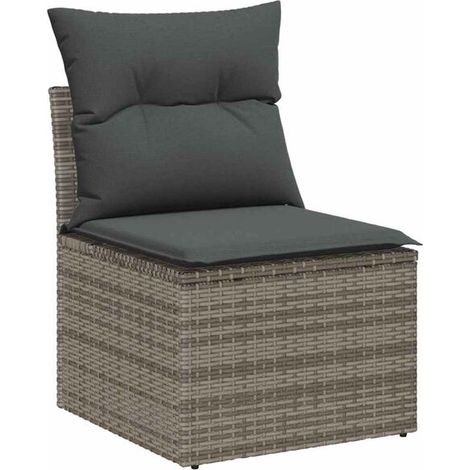 Ensemble de Canapé de Jardin 7 Pièces, Salon de Jardin pour 6 Personnes, Gris (1/5)
