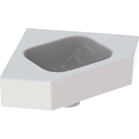 Geberit iCon - Lave-mains d'angle 460x330 mm, sans trou, sans trop-plein, blanc 124730000 (1/2)