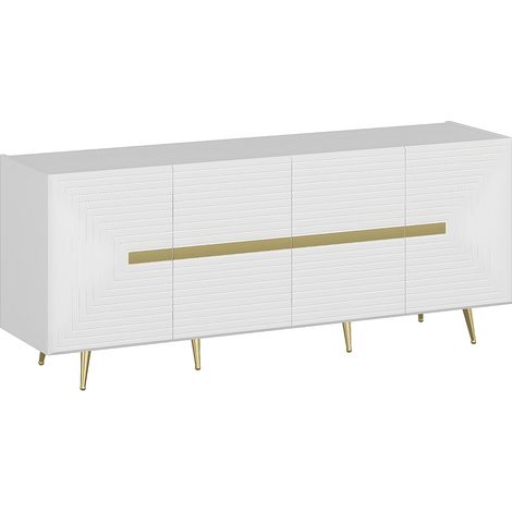 Credenza con 4 ante in MDF Bianco e Dorato - MOLYA di Pascal MORABITO