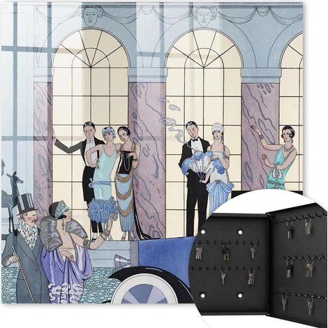 Armoire à clés - (30 cm x 30 cm) - Boîte à clés murale - Coffret de rangement pour clés - Couleur noire - Ouverture vers la droite - Pour maison et bureau - Parti bleu